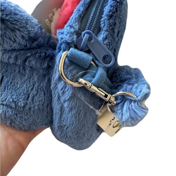 Disneyland Hong Kong Stitch Christmas Purse Blue and Pink Stuffed Animal Plush - Picture 4 of 4